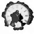 Black and white geode resin wall clock