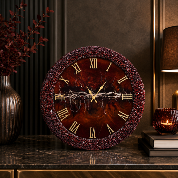 Brown color decorative wall clock