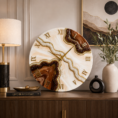 Chocolate brown resin wall clock