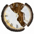 Royal brown and gold geode resin wall clock