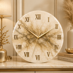 Golden luxury resin clock