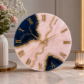 Pink and blue resin wall clock