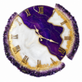 Amethyst purple and white geode resin wall clock