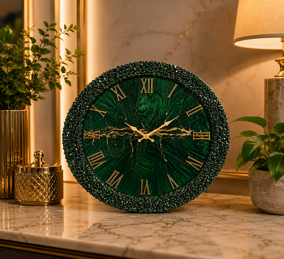 Resin wall clocks in artistic designs for stylish home interiors