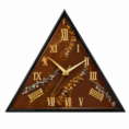 resin triangle wall clock with handmade stone detailing