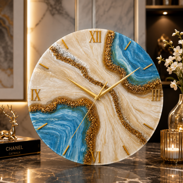 White and sky blue modern wall clock White and sky blue modern wall clock